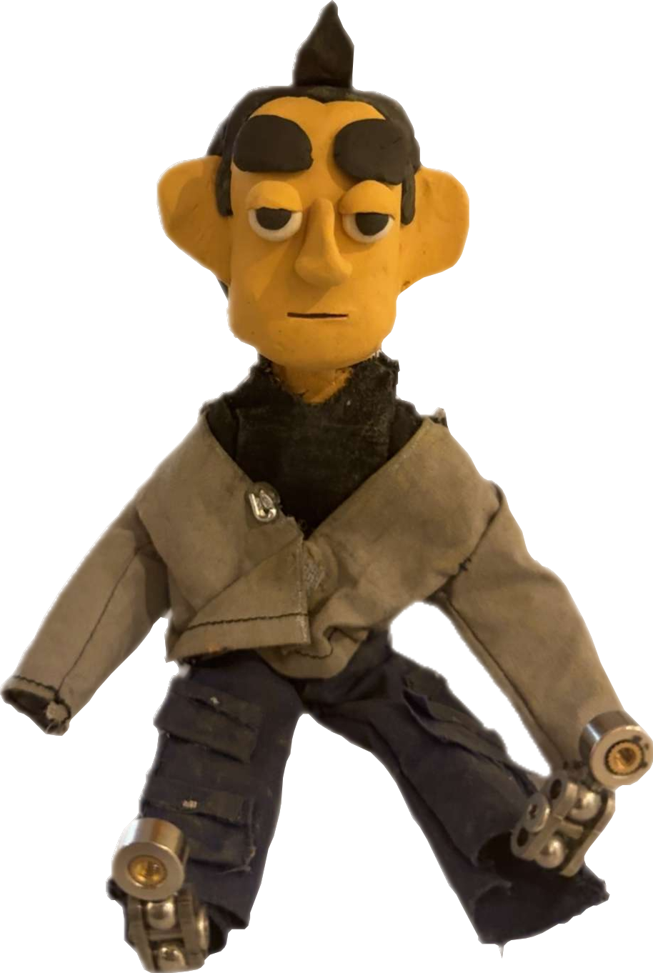 Clay mascot spinning